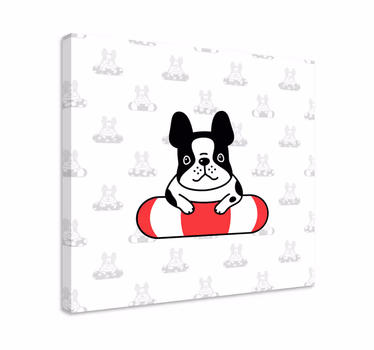 Hunde lerretsbilde søt fransk bulldog - Tenstickers