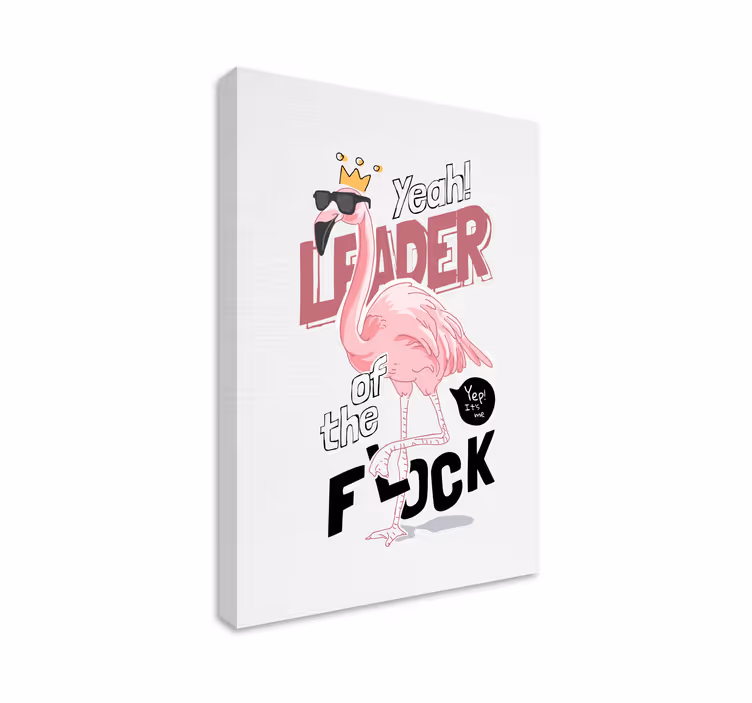 Flamingo stil leder hunde lerretsbilde - Tenstickers