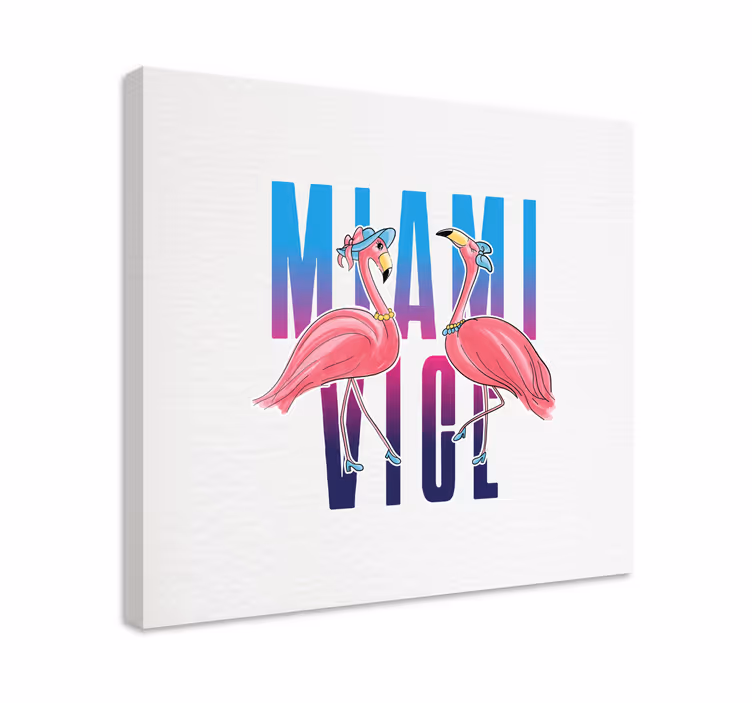 Flamingo fashionistaer dyr lerretsbilde - Tenstickers