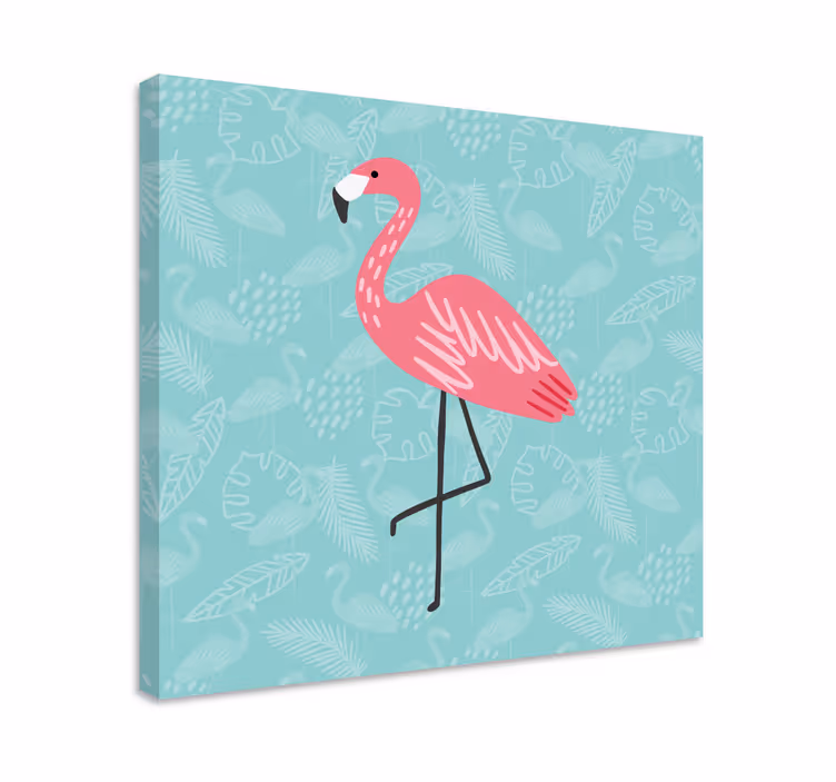 Dyr lerretsbilde flamingo står grasiøst - Tenstickers