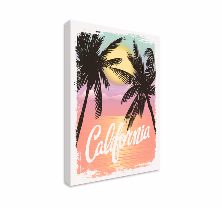 Californiske solnedgangsvibber byer lerretsbilde - Tenstickers