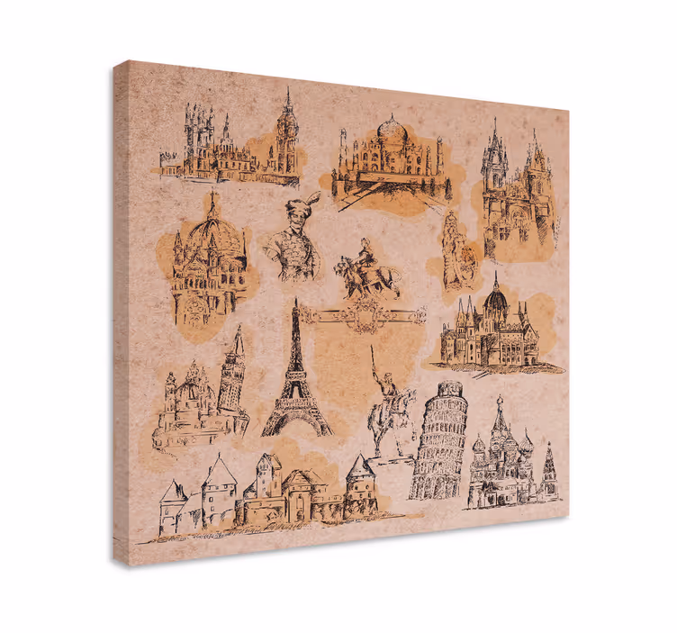 Byer lerretsbilde historiske monumenter samling - Tenstickers