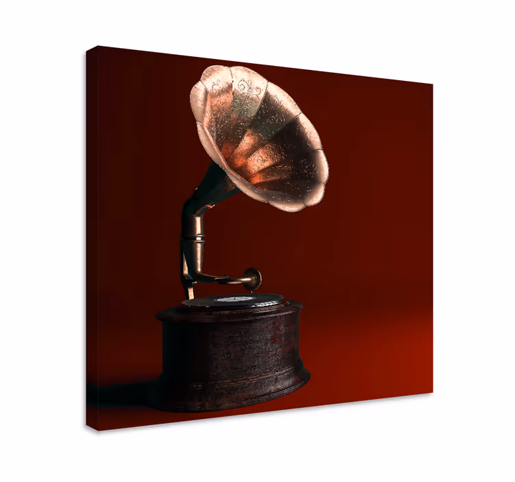 Lerretsbilde vintage klassisk grammofon - Tenstickers