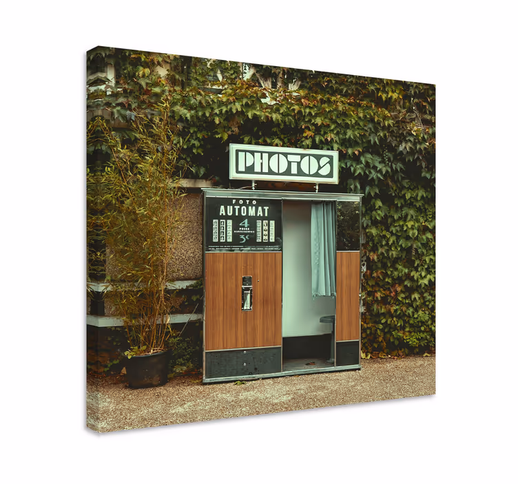 Grønn gammel fotoautomat lerretsbilde vintage - Tenstickers