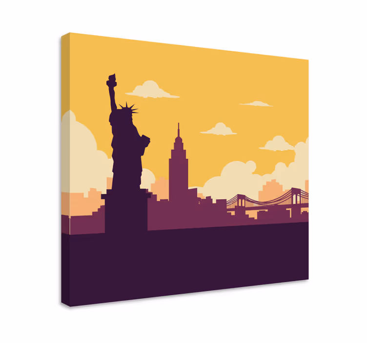 Statue of liberty byer lerretsbilde - Tenstickers