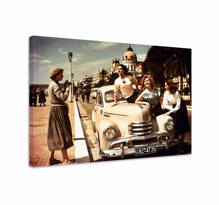 Lerretsbilde vintage klassisk bilsjarm - Tenstickers
