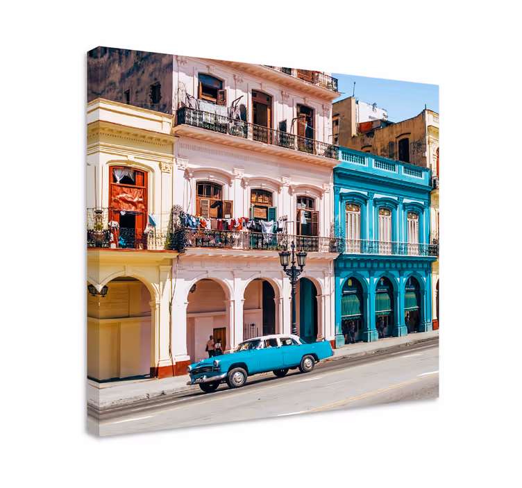 Fargerike gater i havana byer lerretsbilde - Tenstickers