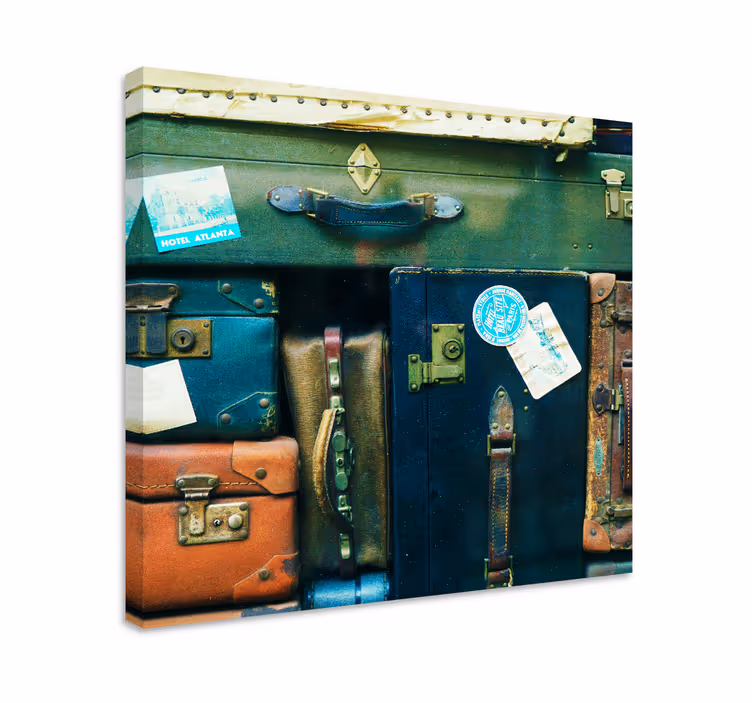 Lerretsbilde vintage reiseskrin kolleksjon - Tenstickers