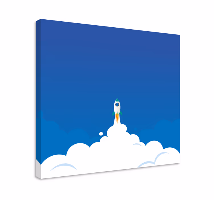 Dinosaurer lerretsbilde rakettoppskytingseventyr - Tenstickers