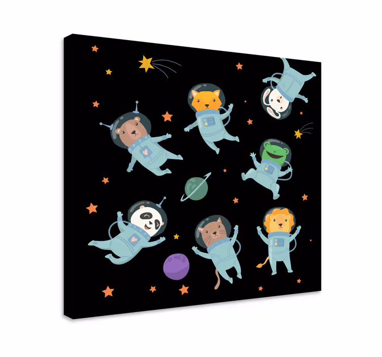 Dyr lerretsbilde kosmisk dyreeventyr - Tenstickers