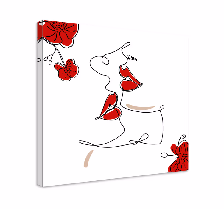 Kunst lerretsbilde elegant leppekunst - Tenstickers
