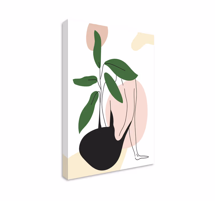 Abstrakte lerretsbilder av kvinnelig figurplante - Tenstickers