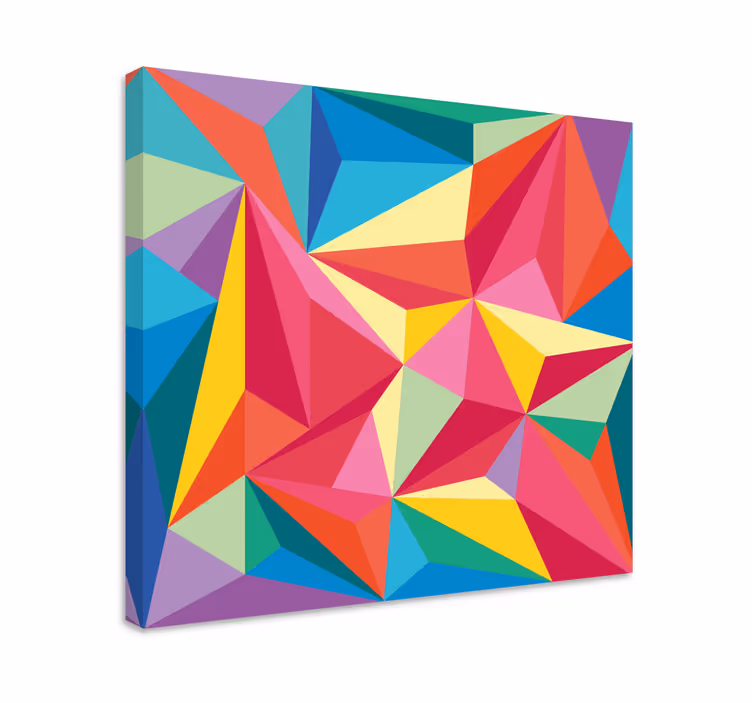 Flerfarget geometrisk bilde lerretsbilde geometrisk - Tenstickers