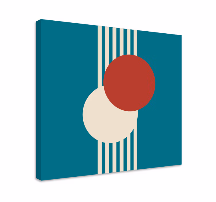 To sirkler abstrakt kunst lerretsbilde geometrisk - Tenstickers