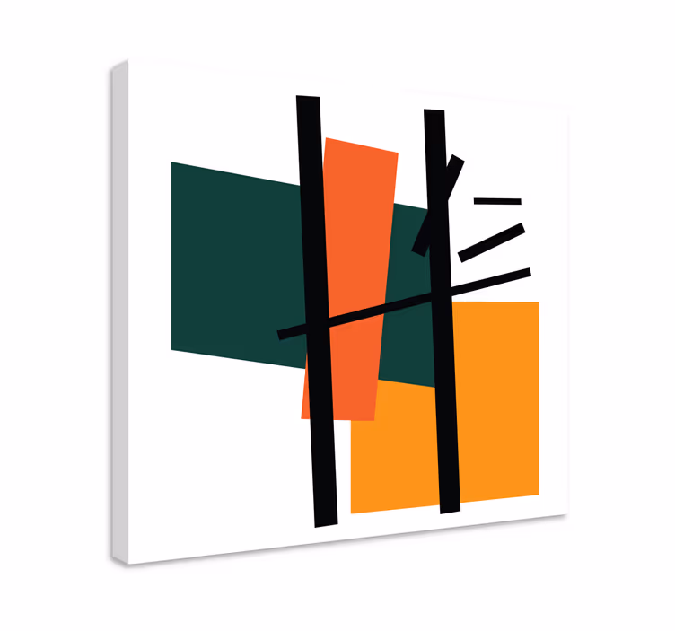Firkanter og rektangler abstrakt kunst lerretsbilde geometrisk - Tenstickers