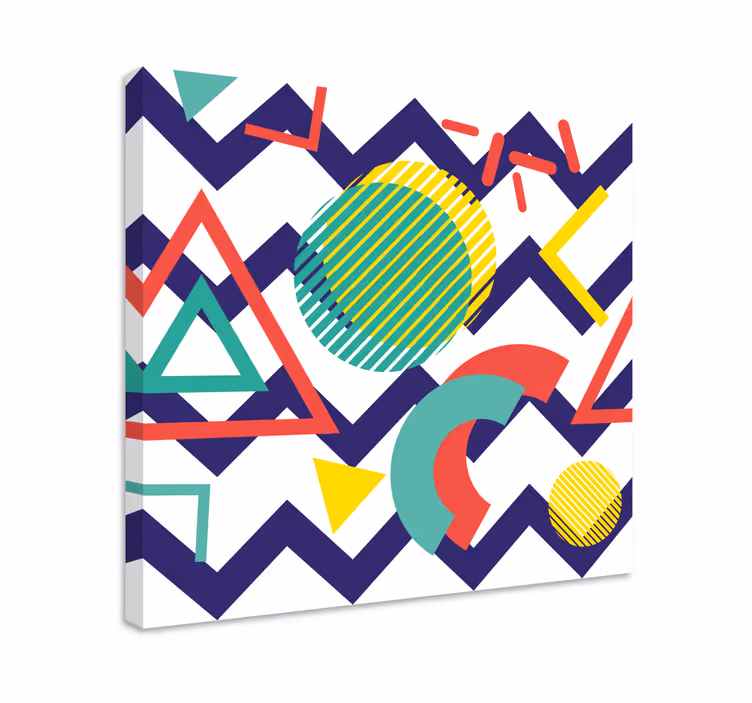 Sterke farger fototapet lerretsbilde geometrisk - Tenstickers