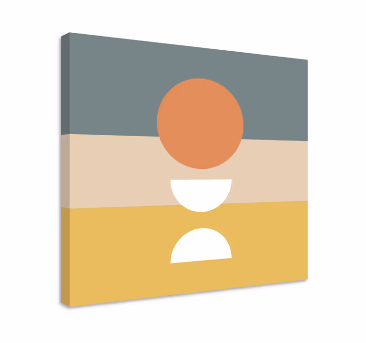 3 stripete med sirkelflagg lerretsbilde geometrisk - Tenstickers