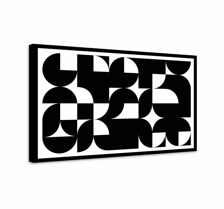 Svart abstrakt kunst lerretsbilde geometrisk - Tenstickers