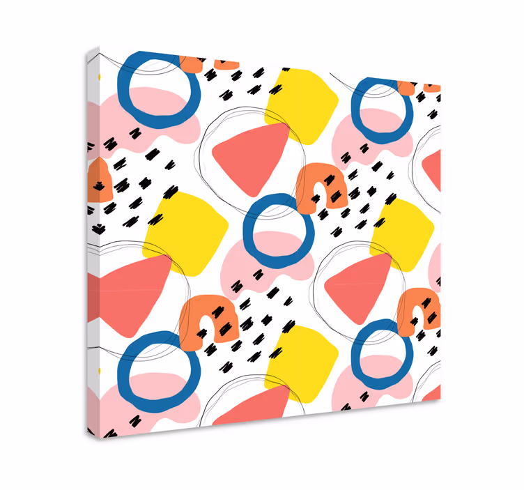 Geometriske lerretsbilde fargerike abstrakte former - Tenstickers