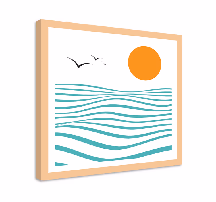 Sjø abstrakt kunst lerretsbilde geometrisk - Tenstickers