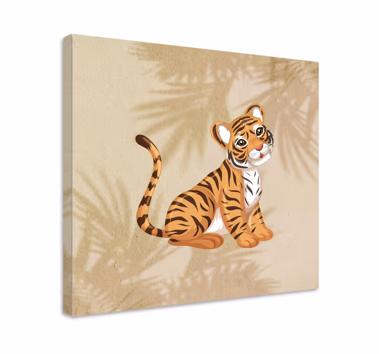 Baby tiger portrett lerretsbilde elefanter - Tenstickers