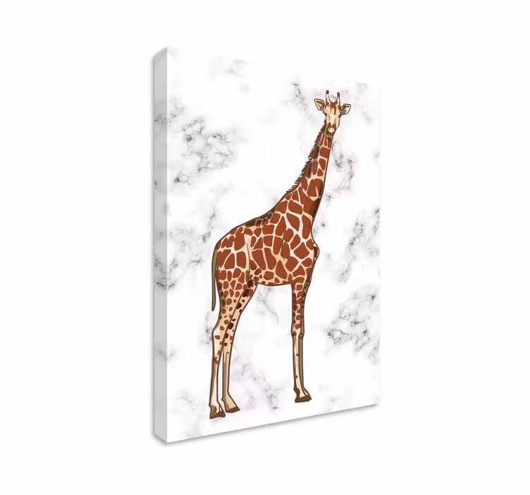Dyr lerretsbilde giraff som står høyt - Tenstickers