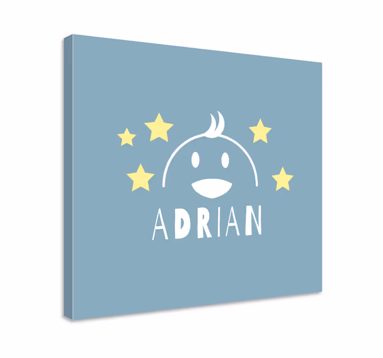 Lerretsbilde spedbarn glad karakter ansikt - Tenstickers