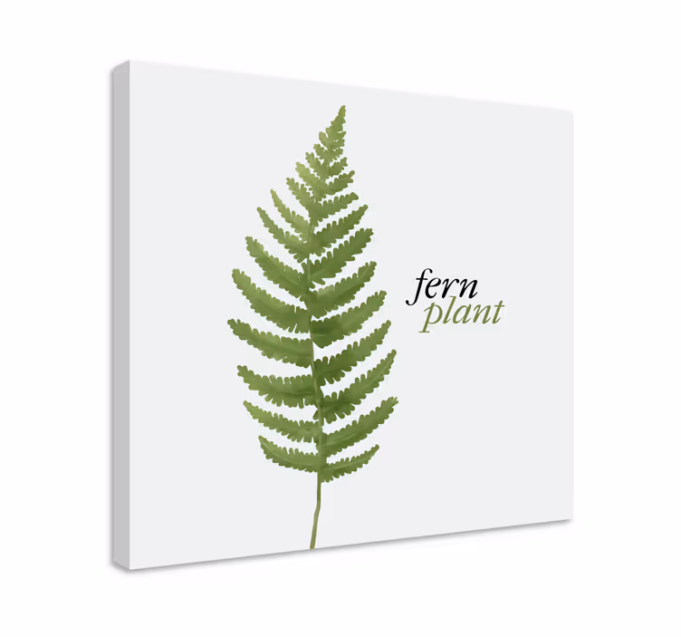 Blomst lerretsbilde med bregneplante design - Tenstickers
