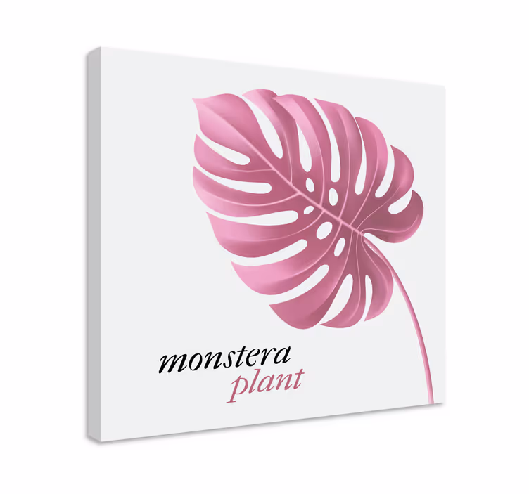 Blomst lerretsbilde monstera plante - Tenstickers