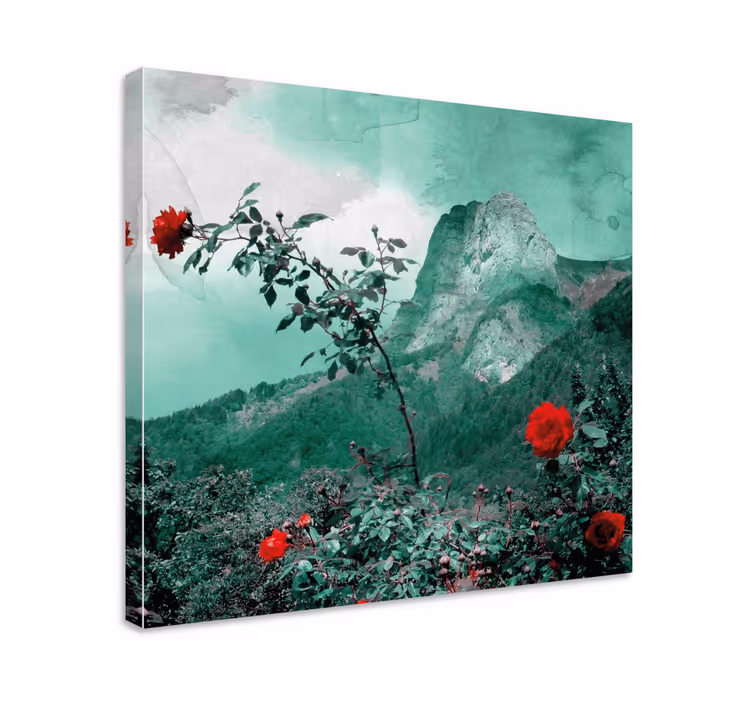 Fjellrose landskaps lerretsbilde - Tenstickers
