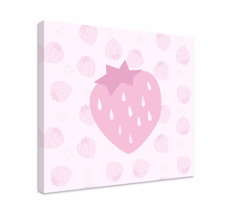Frukt stillbilde lerretsbilde rosa hjerte jordbær - Tenstickers