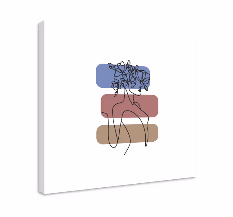 Blomst lerretsbilde minimalistisk blomstermotiv - Tenstickers