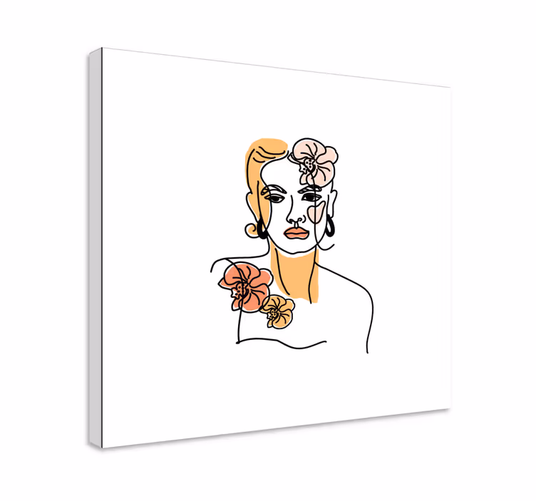 Kunst lerretsbilde line art portrett - Tenstickers