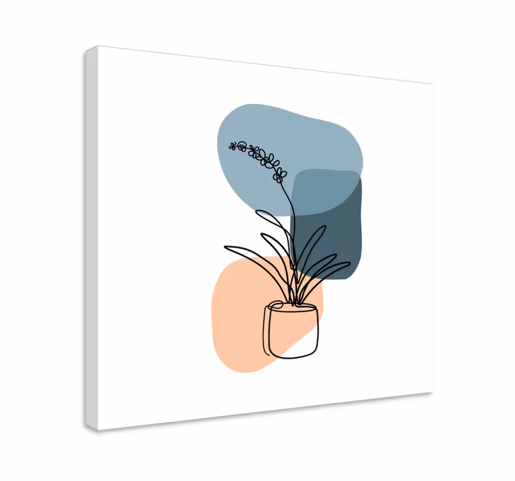 Blomst lerretsbilde stiliserte planteformer - Tenstickers
