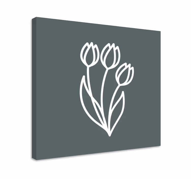 Stylisert tulipanoppsett blomst lerretsbilde - Tenstickers