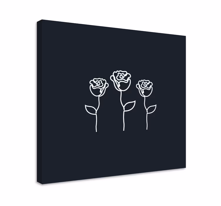 Blomst lerretsbilde tre stiliserte roser - Tenstickers