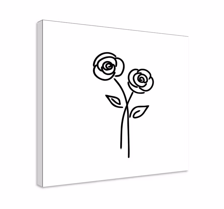 Par roser minimalistisk design lerretsbilde blomster - Tenstickers
