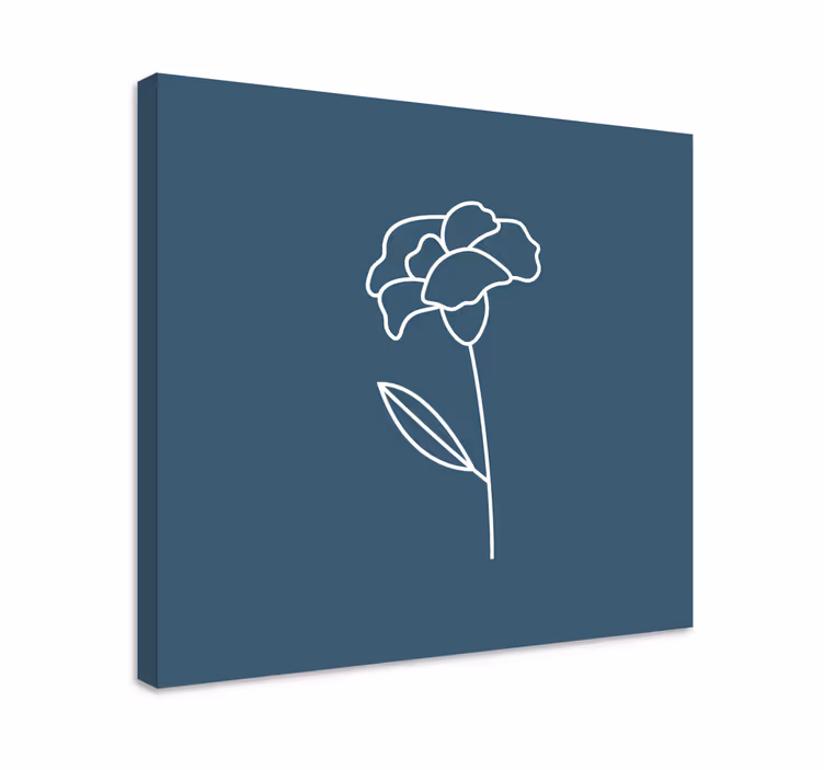 Søt linje kunst blomst illustrasjon lerretsbilde blomster - Tenstickers