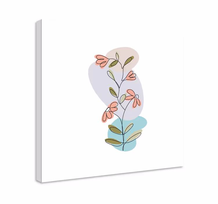Blomst lerretsbilde botanisk blomsterkomposisjon - Tenstickers