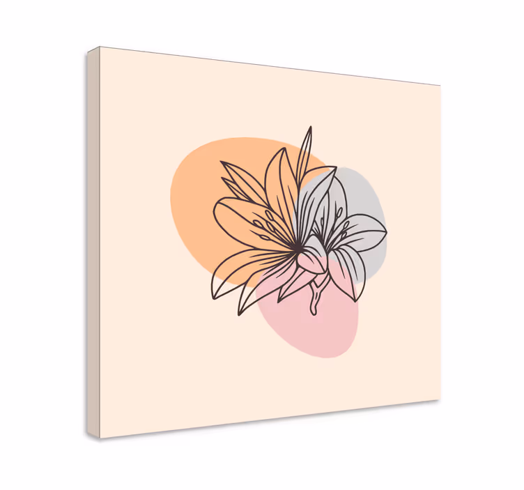 Blomst lerretsbilde stilisert blomsterkomposisjon - Tenstickers