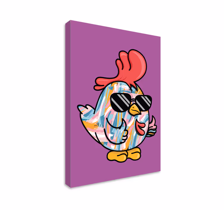Dyr lerretsbilde kult kyllingfigur - Tenstickers