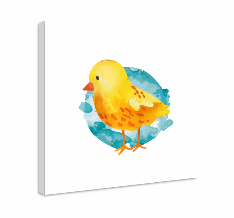 Fugle lerretsbilde sjarmerende gule kylling - Tenstickers