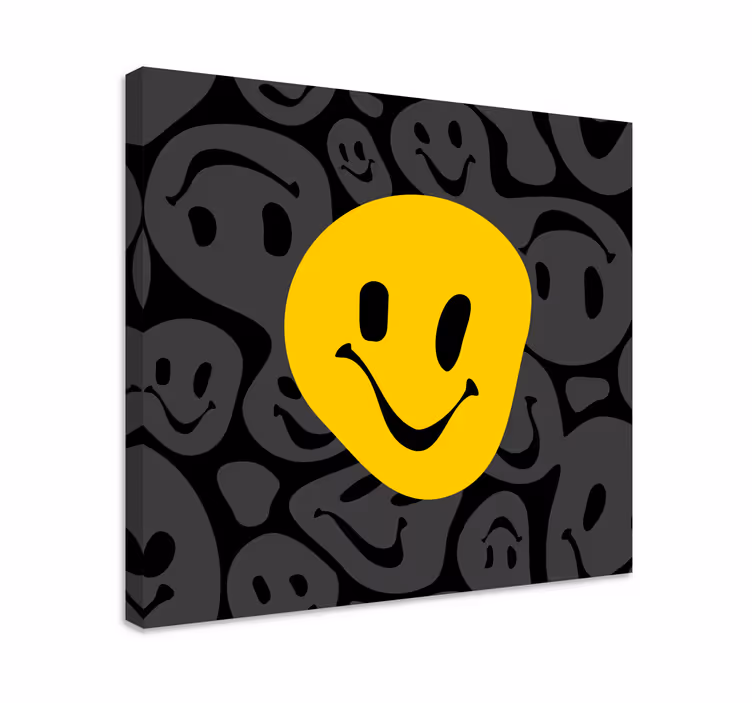 Gult smilefjes lerretsbilde ungdom - Tenstickers