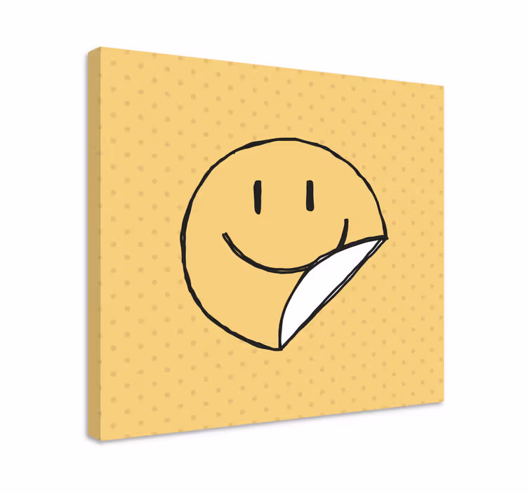 Alfabet lerretsbilde med smilefjes emotikon - Tenstickers