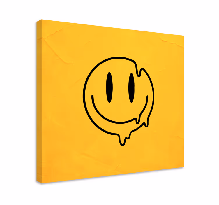 Flytende smiley-ikon lerretsbilde kunst - Tenstickers