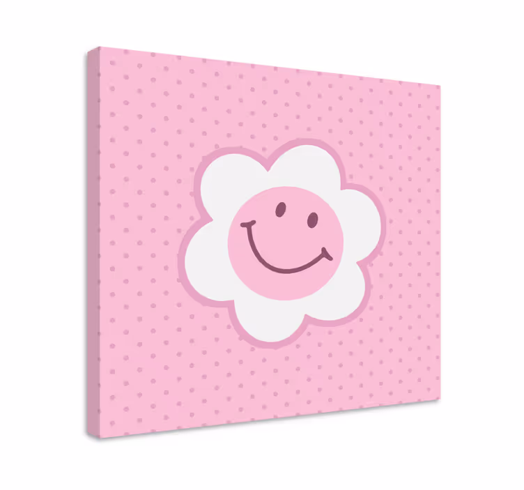 Smilende blomsteransikt hjorte lerretsbilde - Tenstickers