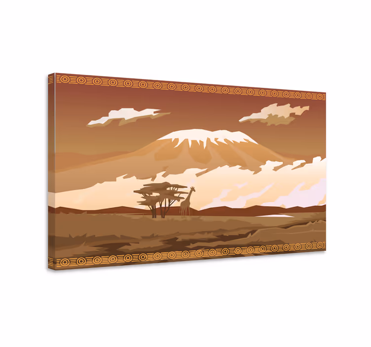 Kilimanjaro brunt landskap lerretsbilde landskap - Tenstickers