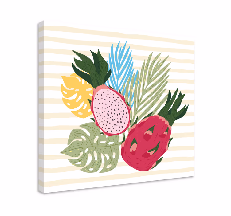 Tropisk fruktarrangement frukt stillbilde lerretsbilde - Tenstickers