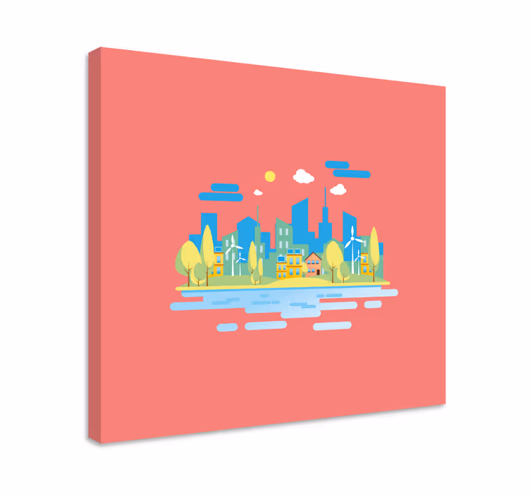 Moderne bylandskap byer lerretsbilde - Tenstickers
