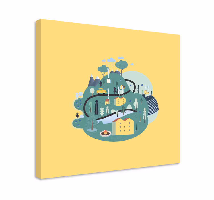 Sjarmerende landskapsmotiv byer lerretsbilde - Tenstickers